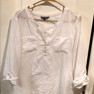 White 3/4 sheer summery blouse